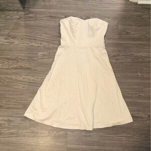 White House Black Market Sleeveless Aline Dress Womens Sz 8 Eggshell White